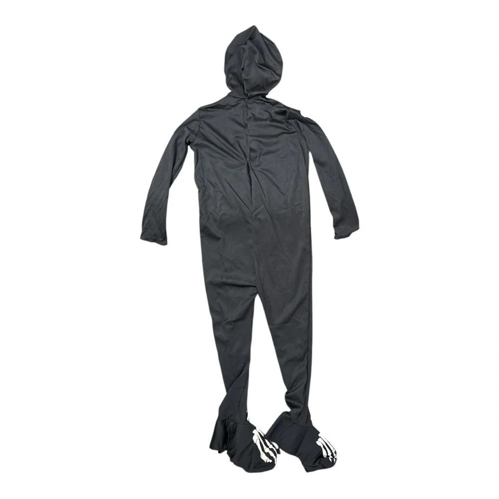 Spirit Glow In Dark Skeleton Child M 8-10 Halloween Costume Hooded Jumpsuit Mask